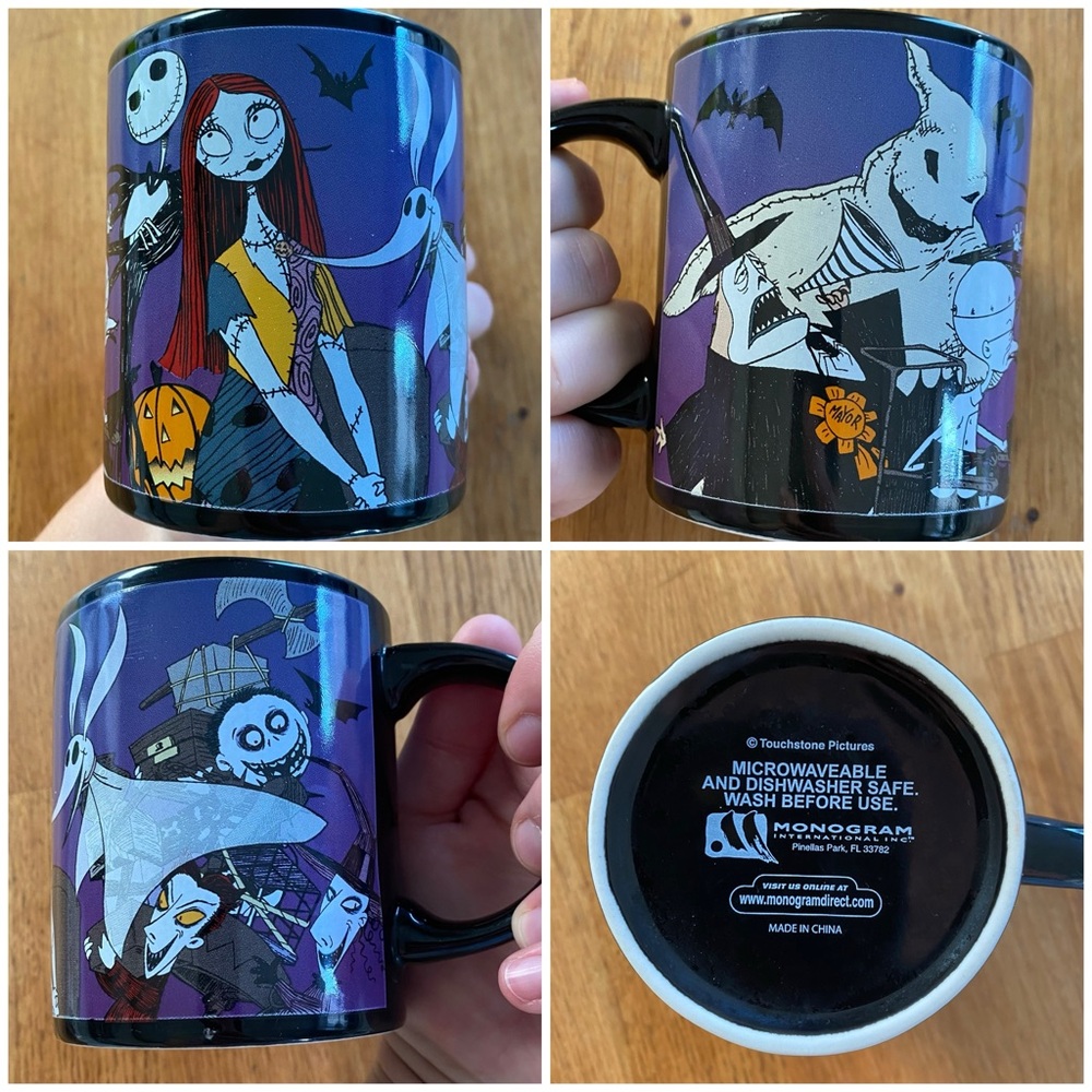 Vintage Nightmare Before Christmas Mug Monogram / Touchstone Black/Purple